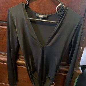 Forever 21 Black V-Neck Bodysuit